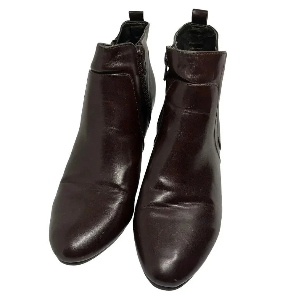 Lifestride Soft System YORE Womens Dark Brown Pointed‎ Toe Ankle Boots Heel 8.5